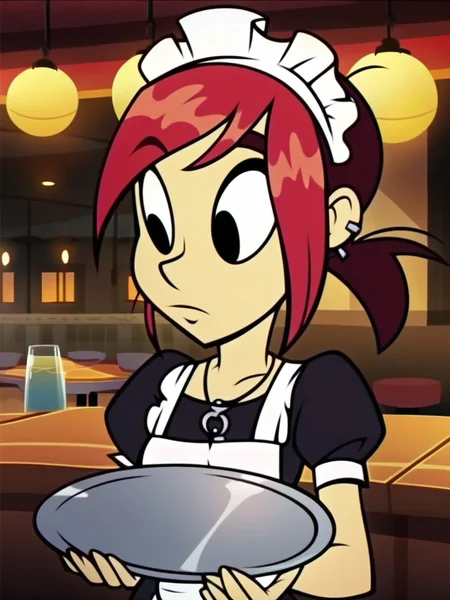 score_9, score_8_up, score_7_up, score_6_up, score_5_up, score_4_up, BREAK
MinaMonroe, short ponytail, necklace, maid uniform, holding tray, cafe, crowd, restaurant, 1girl, solo, detailed face, detailed eyes, detailed background, <lora:minamonroe-v2:1>