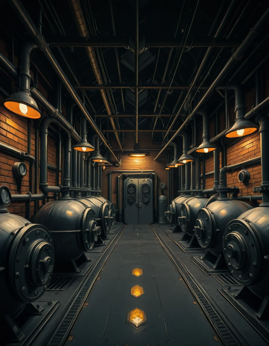 A highly detailed and realistic photograph of an industrial boiler room filled with large metal boilers, complex pipe systems, and pressure gauges. The room is dimly lit with a mix of warm yellow lighting from overhead industrial lamps and cool blue reflections from metallic surfaces. The air is slightly hazy with steam escaping from some of the pipes. The floor is made of reinforced concrete with visible stains from oil and water. Various control panels with blinking LED indicators and warning signs are mounted on the walls. The atmosphere is rugged and mechanical, evoking a sense of power and industrial efficiency. The depth of field is sharp, capturing intricate details such as rust on old pipes, the texture of the metal surfaces, and the labels on the control panels. The composition emphasizes symmetry, with pipes and machinery creating a structured, almost futuristic aesthetic.
<lora:SDXLFaeTastic2400:0.4> <lora:extremely_detailed:0.4> extremely detailed, <lora:industrial_boiler_room-i:1>,industrial b01l3r r00m, Masterpiece,best quality,hi res,8k,hi res,8k,award winning,(sharp focus, intricate, highly detailed),