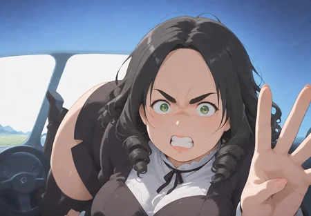 IllusP0s, PonyScores7, source_anime, ah1, IllustriousQual, interesting, exciting, spectacular, wonderful, amazing quality, absolutely eye-catching,
BREAK <lora:xl_more_art-full_v1:0.2>, <lora:aesthetic_anime_v1s:0.2>, <lora:detailxl:0.2>, detailxl, amazing quality, best aesthetic, absurdres, illustration, Volumetric_Lighting, ultra-detailed, very aesthetic, intricate details, best_quality, lazympos, <lora:Add_Details_v1.2:0.4>, <lora:quality_modifiers_masterpieces_v1:0.2>, anime style, <lora:HDA_Detailer:0.3>, <lora:natsumi_style:0.2>, <lora:by_usakun-pony:0.2>, by usakun, <lora:Akina_Bbw_Style_-_PonyXL:0.2>, AkinBw,
BREAK (((driving a Infiniti))), dynamic pose, foreshortening, extreme perspective,
BREAK 1girl, mature female, (curvy), round-chin, caucasian, <lora:ETO_OC_Illustrius:0.5>, eto_oc, skindentation, (plump), thick thighs, wide hips, busty, voluptuous, round ass, large breasts, <lora:plussizegirls_IL:0.3>, <lora:plussizegirls_pony:0.3>, <lora:shinyskin2:0.2>, glistening skin, HDA_FatGirlXL, <lora:perfection style:0.2>, perfection style, perfection,
BREAK ((black satin dress with a white lace panel and thigh-high black boots)),
BREAK (curly hair), long hair, (black hair:1.4), (parted hair:1.7), messy hair, kinky curls, detailed hair, <lora:hairdetailpxl:0.2>, hairdetailpxl,
BREAK (half green and brown eyes), (colorful eyes), (multicolored eyes), (downturned eyes:1.4), expressive eyes, perfect eyes, eyes hd, detailed eyes, (round face:1.2), (thick eyebrows:1.3), (plump face), lips, <lora:Round_face:0.2>,
BREAK (((angry, disgusted, V-shaped eyebrows, wide-eyed expression))), Expressive, emotional, looking at viewer, Face Detailed, <lora:Expressive_H:0.2>, Expressiveh, <lora:Emotional_Anime_Expressions_PonyXL_Concept:0.2>, emotional, <lora:Best_Facial_Expression_LoRA_PONY:0.2>, looking at viewer, <lora:Detailed expressive EXEV style -XL Pony V1.0:0.2>, FaceDetail, <lora:Best_Facial_Expression_Helper_XTREME_ILLU:0.4>, kaogei,
BREAK (((intimate lighting, focused lighting on the characters' faces, highlighting their emotions and connection, Witch's Cottage))), (((documentary photography, capturing reality, social issues, human experiences, photojournalistic storytelling, candid moments, authentic narratives, raising awareness, documenting history, preserving cultural heritage, immersive storytelling, evoking empathy, powerful imagery, journalistic integrity))), 4k, 8k, Ultra HD, Masterpiece, Best quality, Detailed background, full_details, <lora:AddMicroDetails_Illustrious_v3:0.2>, addmicrodetails,