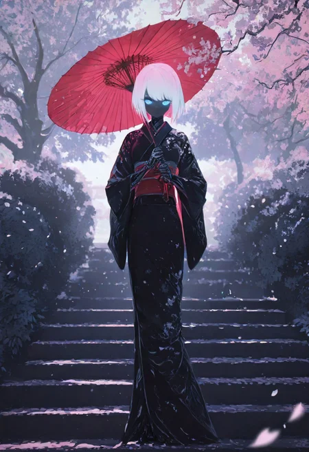 masterpiece, best quality, good quality, very awa, newest, highres, absurdres, 1girl, solo,
Cherry blossom,
limited palette, sketch, glowing, psychedelic,
BREAK
ambient occlusion, raytracing, soft lighting, blum effect, masterpiece, absolutely eye-catching, particles, glow, shining, intricate cinematic background, (beautiful face), looking seductive, coy. dynamic action image,
BREAK
masterpiece,amazing quality,best quality,ultra-detailed,8K,illustration,CG, ultra-detailed-eyes, detailed background,cute girl, eyelashes, erotic, petals falling,
Cherry blossom, blurry foreground, branch
BREAK
(sexy, slutty, hot, aroused)
Automaton, colored skin, robot girl, robot joints, white hair, blue eyes, short hair, metal_skin, barcode,
BREAK
flower, outdoors, day, blurry, tree, petals, leaf, sunlight, plant, building, scenery, nature, blurry foreground, stairs, bush, wide shot, dappled sunlight, falling leaves, limited palette, kimono, holding umbrella,