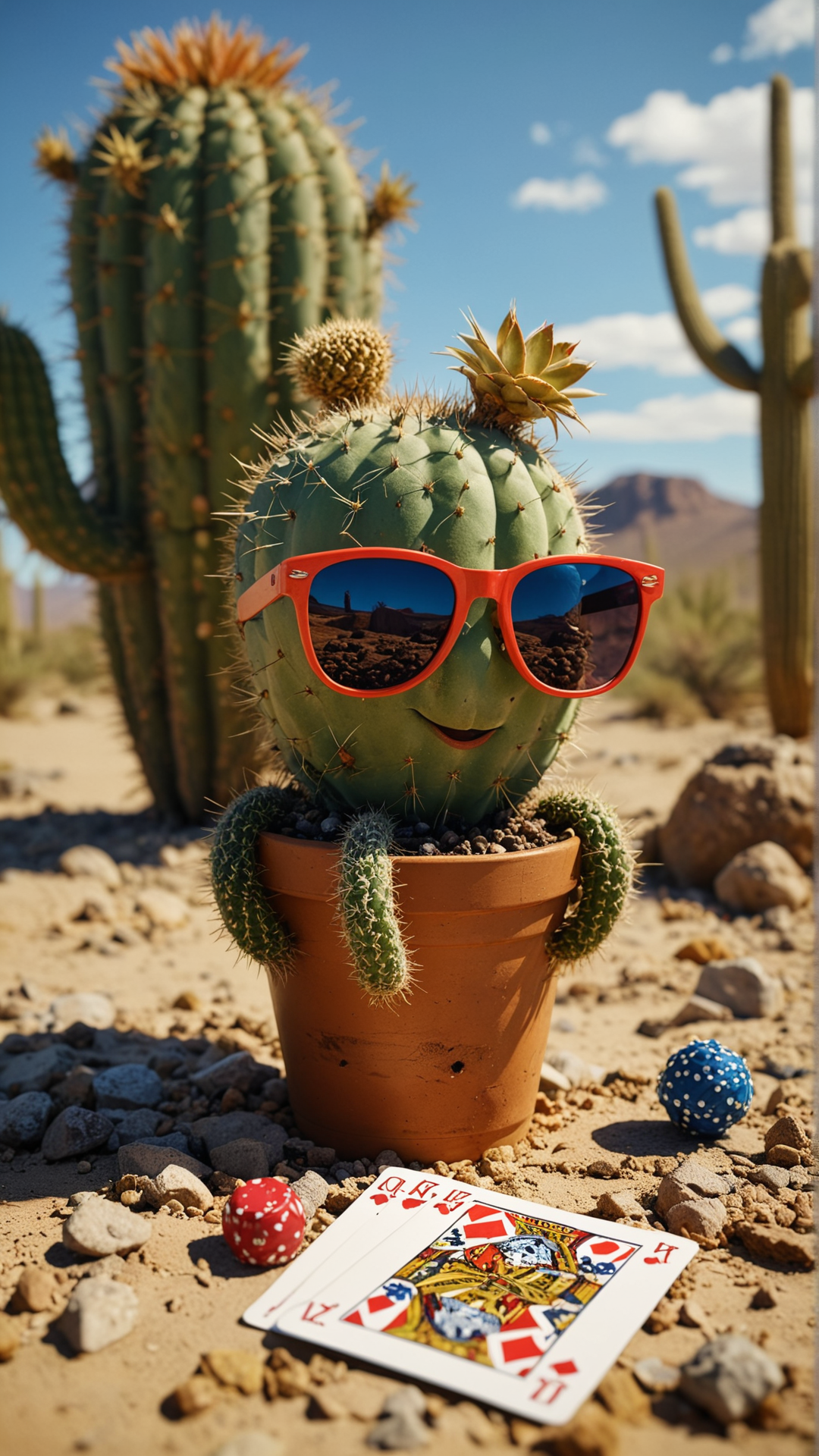 A cactus wearing sunglasses, playing poker with other cacti in the desert (masterpiece, award winning artwork)
many details, extreme detailed, full of details,
Wide range of colors, high Dynamic
 <lora:add-detail-xl:1>
 <lora:WildcardX-XL-Detail-Enhancer:1>
<lora:MJ52:0.375>
 <lora:CinematicStyle_v1:0.42>