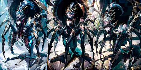 (otherworldly), highly insanely detailed, masterpiece, top quality, best quality, highres, 4k, 8k, RAW photo, (very aesthetic, beautiful and aesthetic), <lora:Spider Queen:1>,
ZZNH, 1girl, solo, breasts, looking at viewer, large breasts, hair ornament, cleavage, jewelry, medium breasts, full body, earrings, pointy ears, fingernails, bodysuit, shadow, monster girl, claws, arthropod girl, taur, spider girl, arachne, multiple legs, (spider:1.2), CG,
1girl,
(__lazy-wildcards/char/haircolor__),
__lazy-wildcards/dataset/background__, (fantasy world)âââ