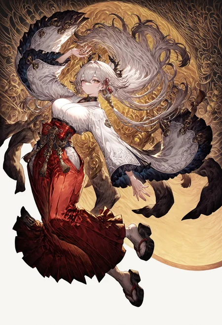1girl, graycolor_full, <lora:lora-000015.TA_trained:1>, fullbody,
red hakama, white kimono,
fullbody, , <lora:DetailedEyes_V3:1> <lora:detailed_hands-000002:1> hand