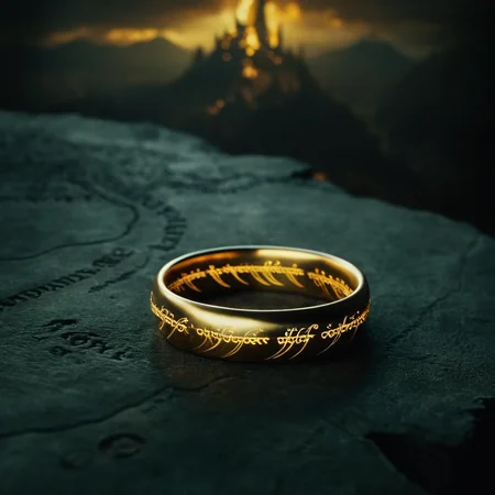 cinematic film still of <lora:The Lord of the Rings style v2:1>
In a Fantasy Middle-earth world in the dark ages The One Ring a gold ring with the lord's ring on it,the Ruling Ring and Isildur's Bane,signature,blurry,english text,cup,no humans,blurry background,bowl,saucer,coffee,food focus,still life , dramatic light, dramatic shadow light, film contrast, cinematic film color, cinematic film look, filmic, realistic, realism, perfection, perfect, movie still, fantasy drama, epic drama, fictional, Age of Wonders, Age of Empires, warriors, Medieval style, middle ages, dungeons and dragons style, different people, different, unique, kingdoms and castles, violent, aggressive, detailed, perfection, detailed face, detailed body, detailed hands, detailed eyes, sharp, horror themed, dark themed, epic fantasy adventure film style, Legendary, mythical, The Lord of the Rings style, shallow depth of field, vignette, highly detailed, high budget, bokeh, cinemascope, moody, epic, gorgeous, film grain, grainy