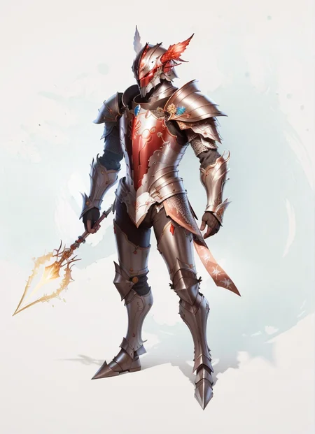 MagicItem_v1 <lora:MagicItem_v1-000002:1>(white background), armor, no human, suit of red armor