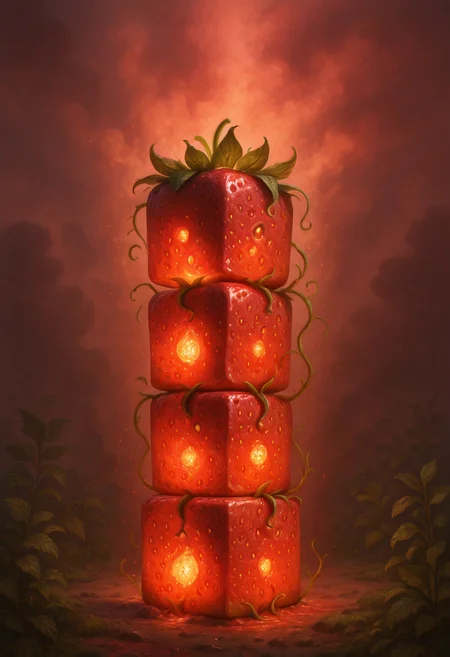 masterpiece, best quality, strbrry, cube, ,<lora:StrawberryWorldMorph_IXL_v1:1.0>,