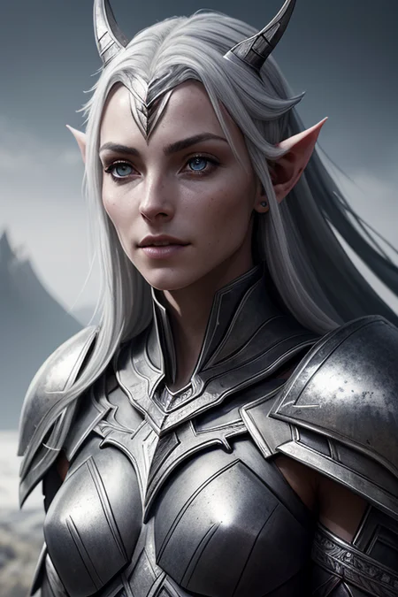 masterpiece, best quality, cgsociety, artstation, 8k, raw photo of (beautiful:1.2) dark elf woman, grey skin, pointy ears, perfect eyes, in a fantasy village, full body, d&d style, ambient light, backlight, volumetric lighting, realistic, realistic lighting, cinematic lighting, depth of field, sharp focus, (high contrast:1.2), (film grain)