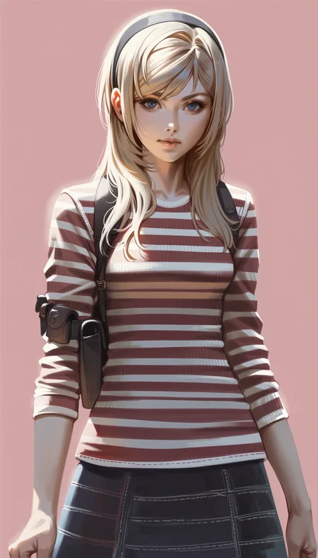 score_9,score_8_up,
realistic,(bloom:1.2),
<lora:leanne:1>,leanne,
1girl,solo,blonde hair,long hair,bangs,black hairband,blue eyes,looking at viewer,facing viewer,red checkered shirt,black skirt,brow belt,belt pouch,upper body,simple background,