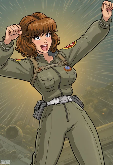 happy girl, random_combat_action_pose (4K4BUR5TYL3)