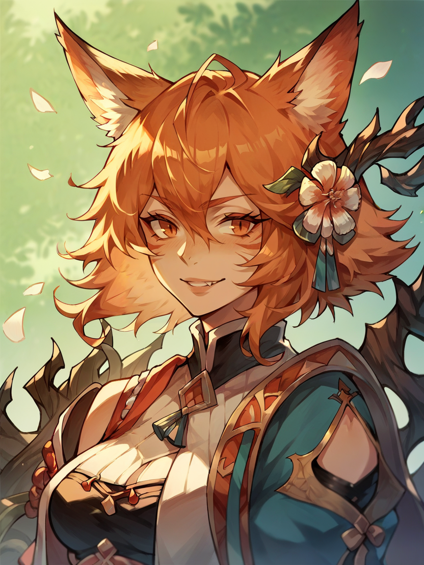 score_9, score_8_up, score_7_up, score_6_up, score_5_up,   <lora:mitraXLP:1> mitra, fox ears, 1girl, ginger hair,