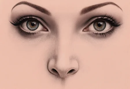 A Dark and moody snapshot A minimalistic drawing in which there is a certain mystery, the essence of clear and fundamental lines expressing the beauty and mystery of a woman, an extraordinarily beautiful woman, an ideal face, perfect eyes, charming, magnificent, gentle, romantic, super-long eyelashes, lines made with a thin pen, only some shades of pale pink pastel color, inclusions golden ink, light, strict lines, simplicity but sophistication, eyes should be clearly outlined and focused, only shadows are needed to create volume, peach background, digital painting, 3D, 4K, alluring, very cute