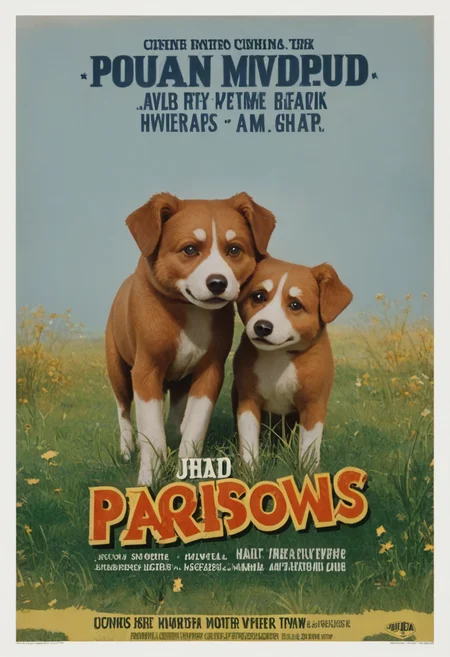 score_9, score_8_up, score_7_up, BREAK
two puppies in the grass,
retro_movie_poster, <lora:retro_movie_poster_pony:1>