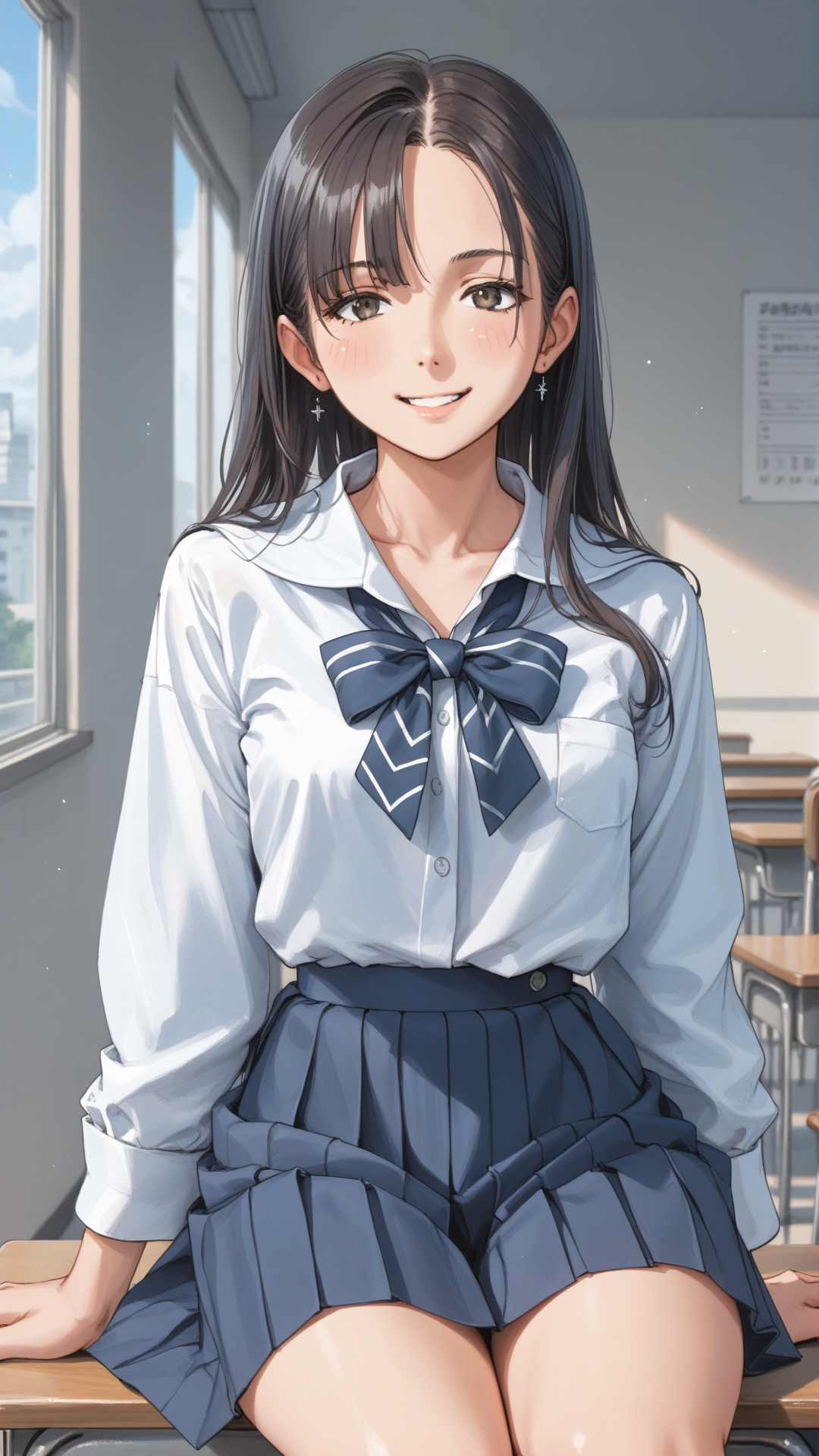 score_9, score_8_up, score_7_up, score_6_up, score_5_up, score_4_up, BREAK source_anime, <lora:Porankaran:1>,1girl,schoolar uniform,sexy smile, <lora:age_slider_v4:3>
