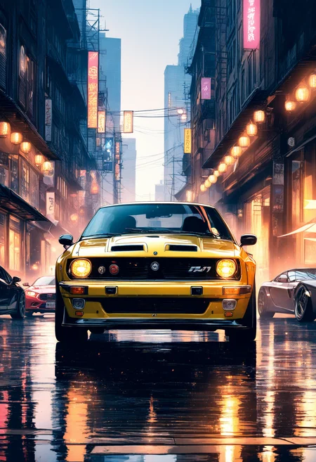 professional 3d model masterpiece,high score,great score,absurdres,  ., a city street with a lot of tall buildings at night time with people walking around the street and a lot of lights on the buildings [26] ,<lora:R0k00M0t0rV3h1c13HD:1>, (R0k00M0t0rV3h1c13HD, car, ground vehicle, motor vehicle, vehicle focus, Cornelisz Hendriksz Vroom, panfuturism),art photography [2],tiles [1], . octane render, highly detailed, volumetric, dramatic lighting