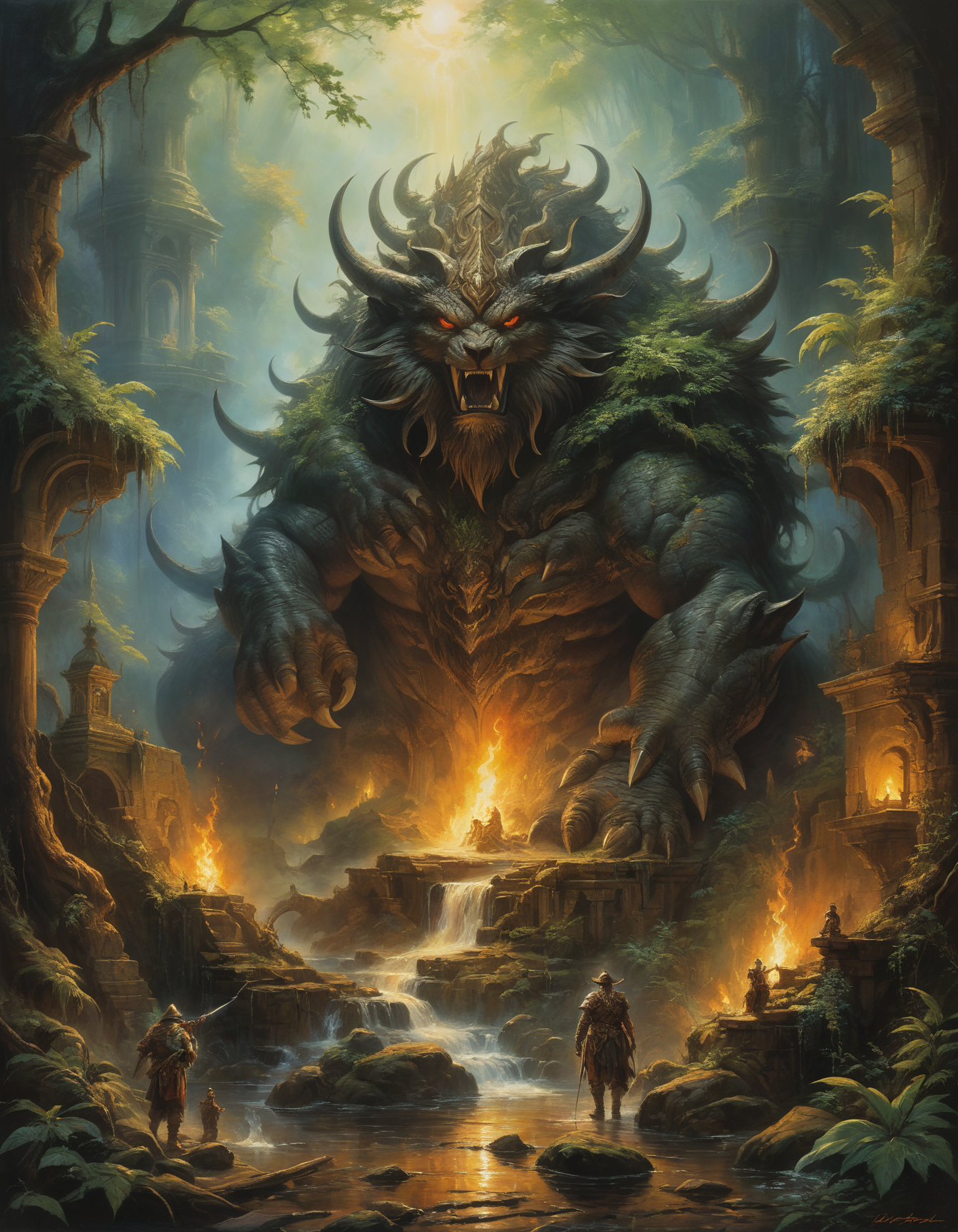 byJeff Easley, (antique style , Impressionism but extremely beautiful:1.4), (intricate details, masterpiece, best quality:1.4) ,
poster art style, Professional, modern, eye-catching, highly detailed, dark palette, , looking at viewer
<lora:add-detail-xl:1> <lora:xl_more_art-full_v1:0.5> <lora:looking_at_viewer:2>