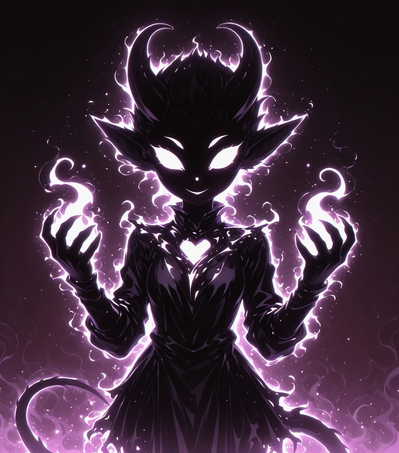 <lora:Shadows_v3_Buns:0.75> sh4d0wv3, black silhouette, solo, imp, masterpiece, best quality, amazing quality