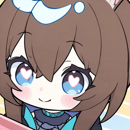 nanniang,chibi,1girl,solo,portrait,,amiya \(arknights\),smile,heart-shaped pupils, <lora:nanniang-000016:1>, masterpiece, best quality, very aesthetic, absurdres