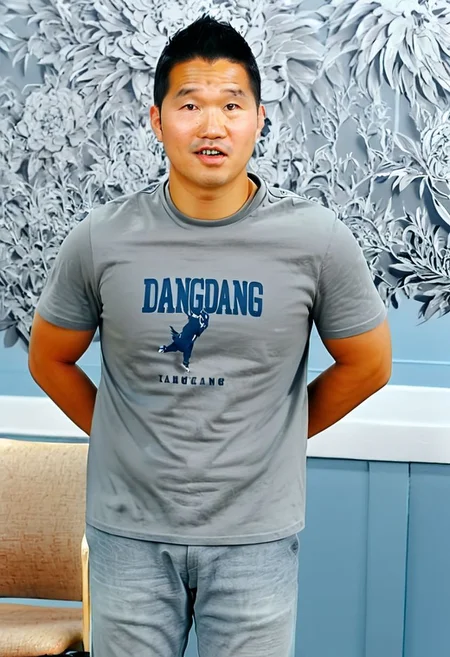(((htkangface))), daddy, natural face expression, (((detailed HtKangface))), fixed htKangface Photorealistic, realistic, masterpiece, intricate details, detailed background, depth of field, photo of a handsome, dynamic pose, natural face expression, (((looking at viewer))), high detail, high quality, male focus, ((T shirt)), ((pants)), ((confident)), ((classroom background))