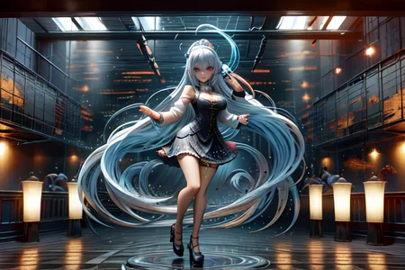 highly insanely detailed, masterpiece, top quality, best quality, highres, 4k, 8k, RAW photo, (very aesthetic, beautiful and aesthetic),
(code_style,codestyle),
<lora:CodeStyle (half generic class)_564920:1>,
(1girl:1.3), 1other,
(ktv,karaoke,karaokeroom:1.3),(interior,indoors),banana,holographic avatar,holographic touchscreen,holographic technology,twisted skyscrapers,Train Tracks,Railway Tracks,cup,drink,âââ