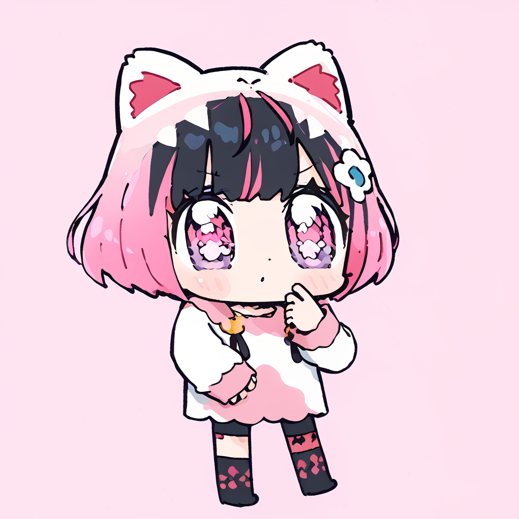 <lora:Berta_Delica:0.8> black hair, pink hair, multicolored hair, symbol-shaped pupils 
 <lora:bkub-PonyXL-1024px:1>