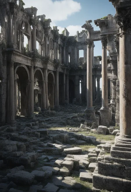 the ruins, 8K, realistic, masterpiece,