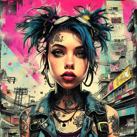 drawix9 punk girl, ink, cinematic, expressive, very detailed<lora:drawix9:1>