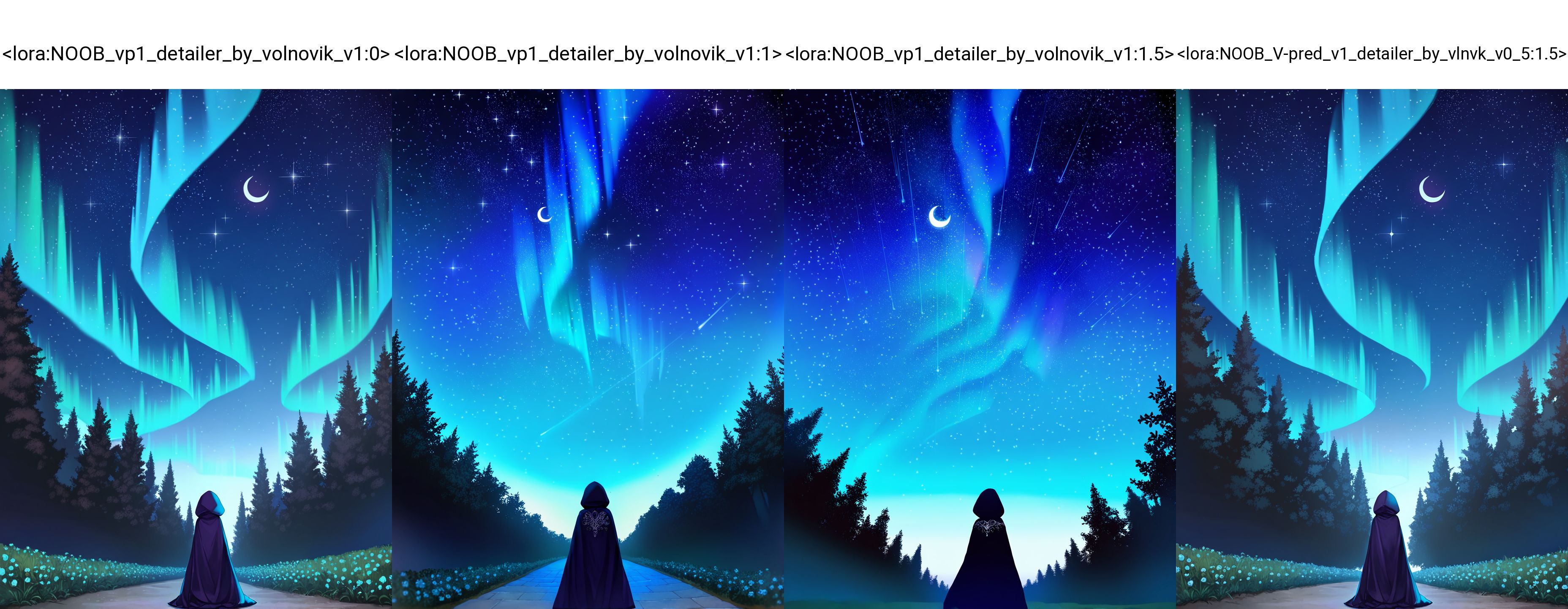 1girl, hooded robe, embroidery,   dark, night, scenery, forest caps, starry sky,crescent moon,  dark fores, bushes, mist, aurora, serene, falling star, path,
aoi sakura \(seak5545\), (himeyamato:0.9), (hyonee:1.1),  (eversoul:0.9), achyue,(dishwasher1910:0.8), momoko \momopoco\,(nardack:0.8), (torino aqua:0.4),
masterpiece,best quality,amazing quality,very aesthetic,absurdres,newest, very awa, crisp, sharp, 8k,
<lora:NOOB_vp1_detailer_by_volnovik_v1:0>