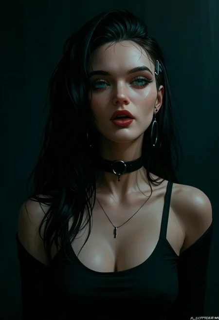 21 year old toned model, fine art parody,Natural skin,vellus, a woman in a black top licking a lolipop, Artgerm, stanley artgerm lau, cyberpunk art, gothic art, Sexy fashion style, embraces sensuality and confidence, beauty, allure, reflects a bold and seductive attitudeBREAK,
score_9, score_8_up, score_7_up, score_6_up, d3t41l3d, FastNegativeV2