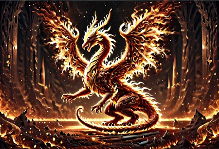Score_9, score_8_up, score_7_up, high quality, 4k, 8k, extremely detailed, flamestyle, dragon, in a dragon's lair, giant piles of treasure, jewels, gems <lora:Flame_Style:0.8> <lora:p:0.7>