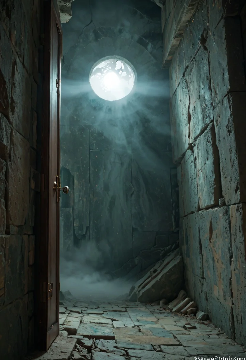 score_9, score_8_up, giant stone maze, cold fog, shifting walls, close up shot of a lost black cat, glowing eyes, ancient crumbling corridors, whispering wind, dark shadows, moonlit mist, hidden traps, ominous statues, vanishing doors, bone piles, breathing walls, echoing growls