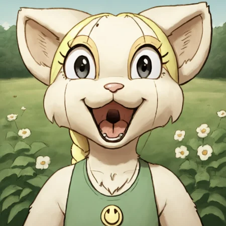 score_9, score_8_up, score_7_up, source_anime BREAK
Tiffany, 1girl, solo, animal ears, furry female,, open mouth looking at viewer,solo,outdoors,detailed backround,natural light,shadow detail,front view
<lora:Precocious:0.8>