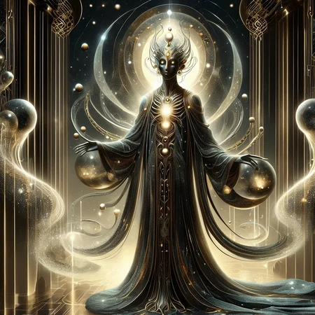RetroBG, ethereal being, humanoid figure, elongated limbs, intricate patterns, flowing robes, glowing orbs, cosmic background, otherworldly atmosphere, fantasy art, digital illustration, high detail, mystical, surreal, imaginative, artistic, fantasy character, fantasy setting, mystical figure, fantasy design, digital art, fantasy illustration <lora:RetroLuxe World Morph:1>