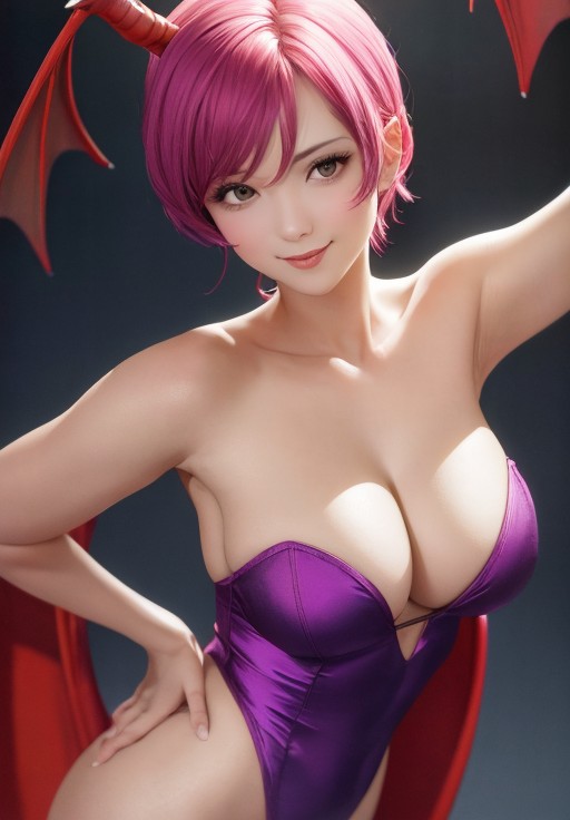 sfw, <lora:darkstalkers_lilith_nai:0.8>, darkstalkers_lilith, portrait, smile, (seductive, alluring, charming:1.3), seductive, (ultra-high res, high details, absurdres:1.3)