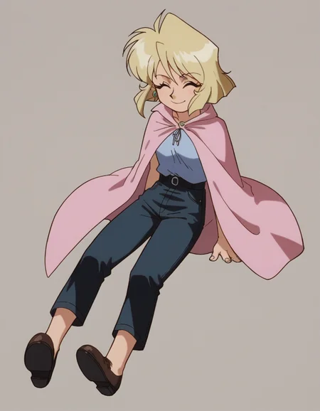 zPDXL, score_9, score_8_up, score_7_up, source_anime, 1girl, solo,
<lora:Gunsmith_ver3:1> gnsmth, minniemay, blonde hair, green eyes, short hair , (closed eyes:1.2), smile, leaning_back, elf wearing a pastel pink lace blouse with intricate embroidery, leather pants , soft leather shoes with ethereal motifs, delicate silver earrings, glowing highlighter, elven cloak,