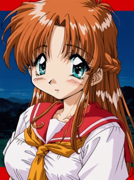 detailed background, shiny skin, posing, rating safe, 
<lora:komirin.pony:1.0>,
komirin, seina, 
large breasts, 
clothed girl, upper body,