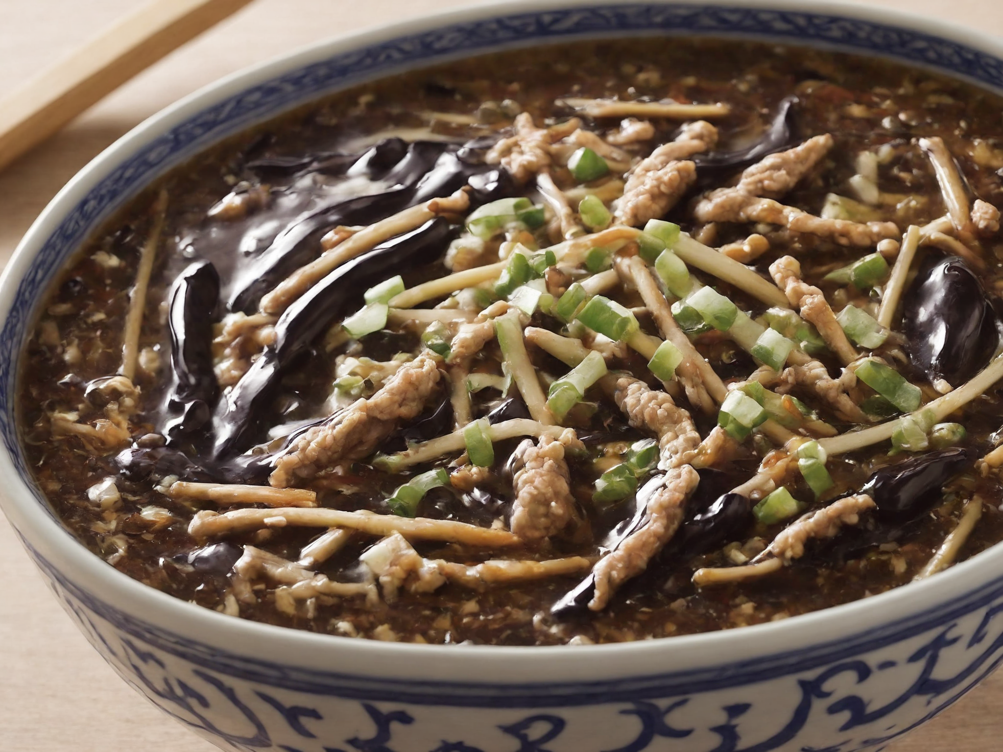 A bowl filled with sssoup, steaming and inviting. The sssoup should have a rich and appetizing color, possibly with visible ingredients or garnishes that enhance its appeal. The scene should be as realistic as a high-resolution photograph, with the focus primarily on the bowl and its contents. The lighting should be soft and warm, highlighting the textures and details of the sssoup,   <lora:sssoup5:0.85>