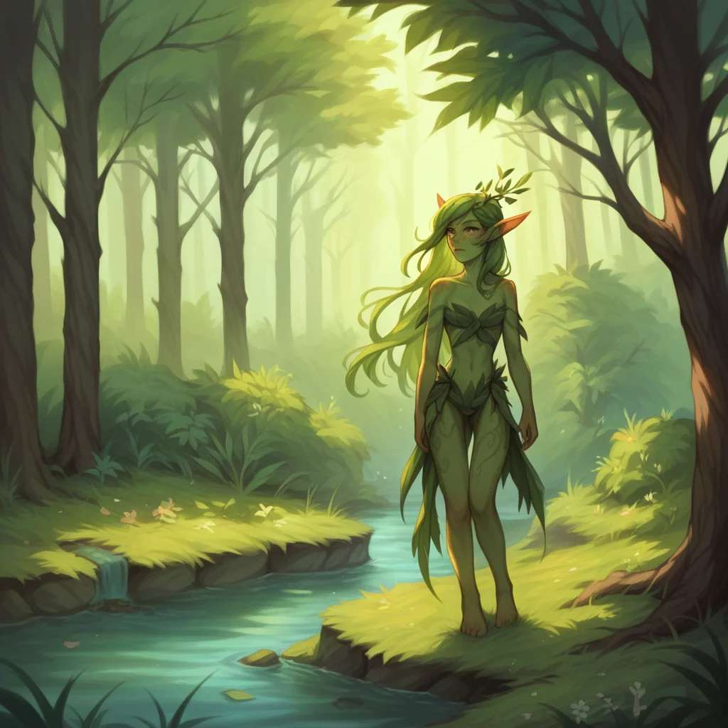 score_9, score_8_up, score_7_up, score_6_up, score_5_up, score_4_up, BREAK,
elemental \(creature\), 1girl, solo, dryad, green skin, forest, nature, trees, mystical, standing, glowing, long hair, flowers, peaceful, ethereal, serene, magical, leaves, plant-based, barefoot, gentle, sitting by a river, contemplative expression
<lora:elementals_v2:1>