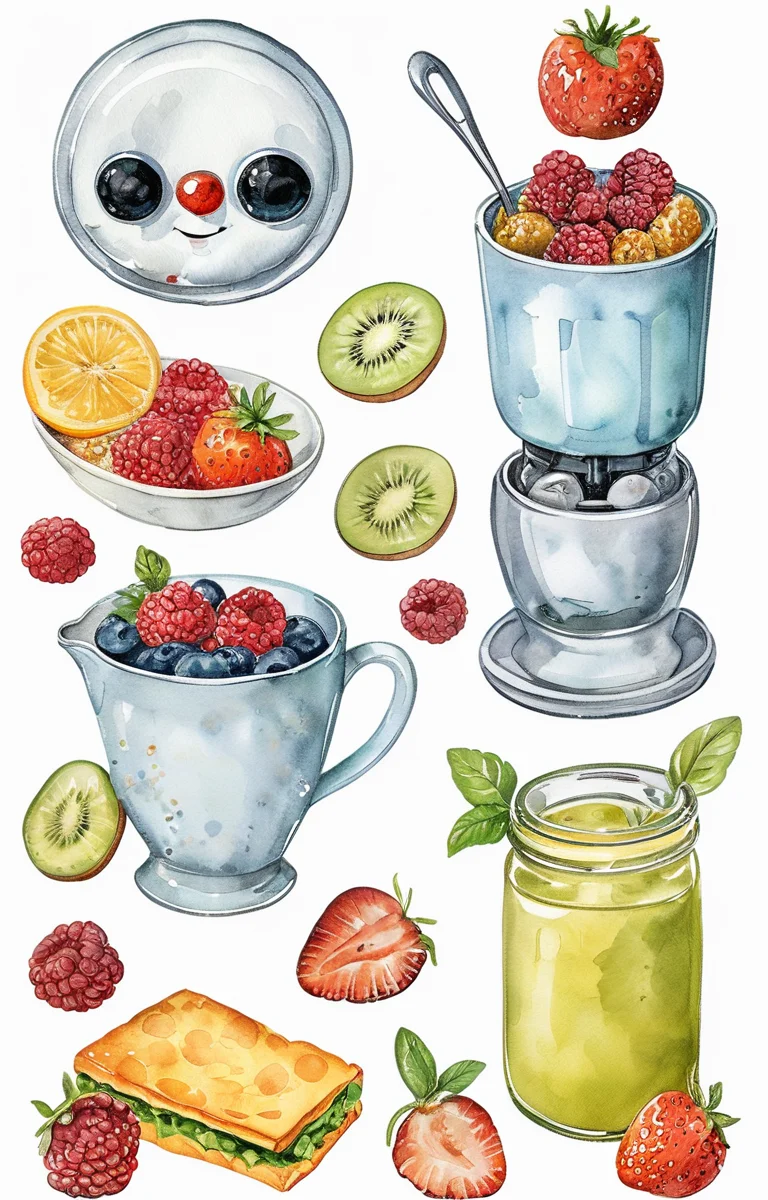 masterpiece,best quality,<lora:tbh32-sdxl:0.9>,illustration,food portrait of Housework robots