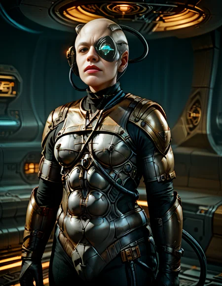 score_9,score_8_up,score_7_up,realistic,<lora:Borg:1>,borg,science fiction,cyborg,cable,armor,helmet,weapon,