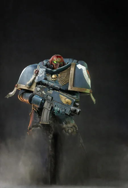 Absurdres, score_9_up, Source: Warhammer40K, Spacewolves Astartes chapter space marines wielding bolter guns, gray power armor with fur trim and astartes helmets, wolf motifs, (masterpiece), best quality, expressive eyes, perfect face, 1, space marine, Painstaking Attention To Details, 1990s \(style\), Vintage, Vintage comic book cover of White Dwarf Tabletop Adventures, project unreal engine, volumetric lighting, perfect anatomy, perfect hands, detailed_eye_model, black background, graffiti, blgstyle, ImperialF40k, <lora:PeopleCountSliderLoRAv1:2.0>, <lora:756af36b-d5fa-496f-b9a1-088c62f0c527:0.7>, <lora:6f3a2b85-aa03-4ab1-9f9a-e816ad4b1121:0.7>, <lora:cf26021c-0e88-4b06-9329-8702e6590716:0.7>, <lora:_raging_flames:0.7>, <lora:warhammerAdeptus_v1:0.7>, <lora:e6084b5e-a05d-475d-8afe-925ae03a434b:2.0>, <lora:b8dcc527-1d03-4fe2-ab9e-341ce407290f:0.7>, , , ,