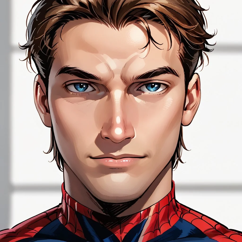 Erik Larsen Pencil Style,1boy,spider-man,,face closeup, face focus,very close up,portrait, detailed,masterpiece