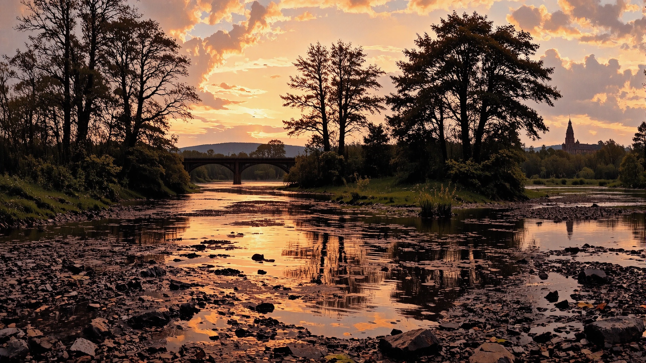 (river) Czech beautiful landscape,  evening, woman, intricate, very detailed, sharp, colorful, multilayer paint, <lora:Hand v2:1> <lora:Anti-Blur:1> <lora:Insane Detail Slider:0.5>   <lora:Flux.1_Turbo_Detailer:0.6> <lora:flux-photo-transparent_Alpha_1.0:0.8> <lora:flux.1_lora_flyway_Epic-detail_v2:0.6> <lora:Painterly01b_CE_FLUX_AIT:0.8> pntrlyCE_style, <lora:VividlySurreal:0.8>