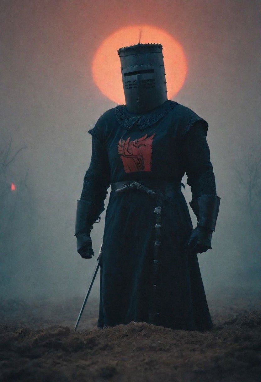 Capture the awe-inspiring sight of a Gigant mystical black knight weaving through a labyrinth of urban buildings, its luminous, semi-transparent form illuminated against the night sky. 
very detailed, raw photo, a red sunset landscape, photorealistic, high detailed texture, 8k uhd, dslr, soft lighting, high quality, film grain, Fujifilm XT3, highly detailed photography, (muted colors, cinematic, dim colors, soothing tones:1.2), vibrant, insanely detailed, hyperdetailed, (dark shot:1.2), (vsco:0.3), (intricate details:0.9), (hdr, hyperdetailed:1.2) atmospheric haze, Film grain, cinematic film still, shallow depth of field, highly detailed, high budget, cinemascope, moody, epic, OverallDetail, gorgeous, 2000s vintage RAW photo, photorealistic, candid camera, color graded cinematic, eye catchlights, atmospheric lighting, skin pores, imperfections, natural, shallow dof