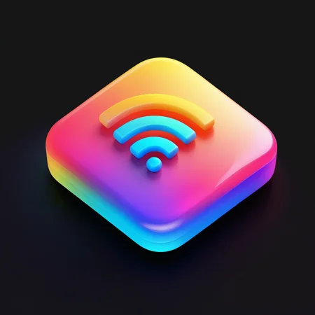J_icon,wifi,gradient color,black background,