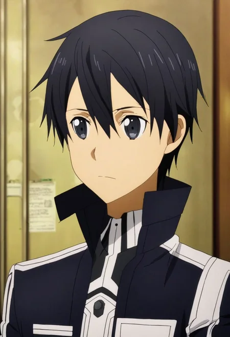 high resolution, solo, best quality, 1Boy, Kazuto Kirigaya, Black Hair, Black Eyes, brand ambassador, brochure design, OverallDetail