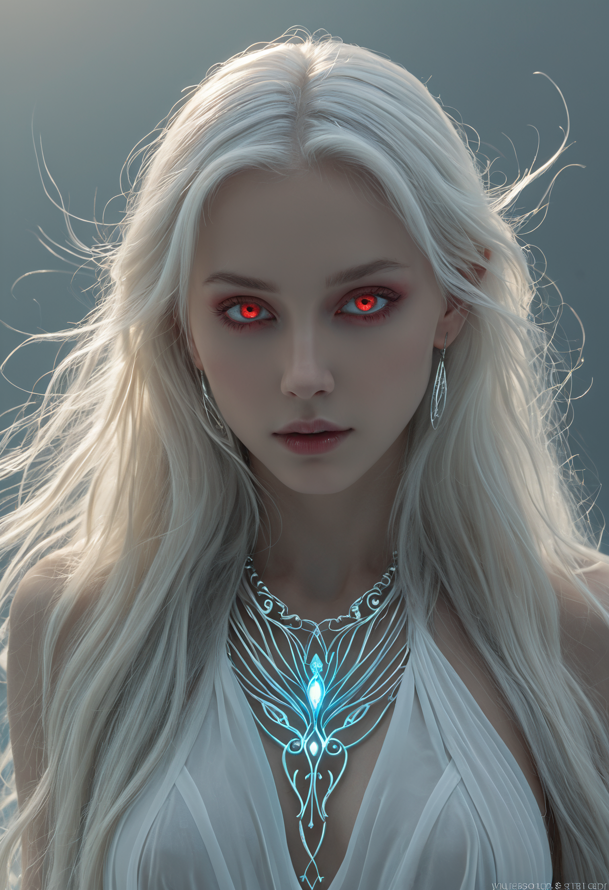 professional 3d model <lora:ul0px:1>,ul0px,(dress, jewelry, necklace, earrings, fantasy art),<lora:Beeple_holography:1>,Beeple,(holography, volumetric lights, scenery, aura:1.3),, (Height, Tall and statuesque, 6 feet (183 cm), imposing and regal presence:1), (Build, Slim and athletic, lithe, graceful figure, elven agility and warrior training, ethereal elegance:1), (Hair, Long, silvery-white or pale blonde hair, hair flows loosely, windswept or untamed hair, ghostly and otherworldly aura:1), (Eyes, Glowing red or pale blue eyes, eyes are intense and piercing, radiating malice, sorrow, and a fiery determination:1), (Skin, Pale and ashen, with a grayish hue, undead:1), (skin has a smooth, almost porcelain-like texture, but it appears lifeless and cold:1),, Light aura concept art, a subtle energy field or glow that surrounds a person, object, or scene, often associated with spirituality, healing, or an ethereal appearance. A glowing halo or radiant light surrounding a subject to convey divinity, mystery, or supernatural power. soft gradients, luminous effects, or pastel colors, an emanation of a person's energy field, white or golden light symbolizing purity and enlightenment, a radiant, soft glow around the subject, . octane render, highly detailed, volumetric, dramatic lighting