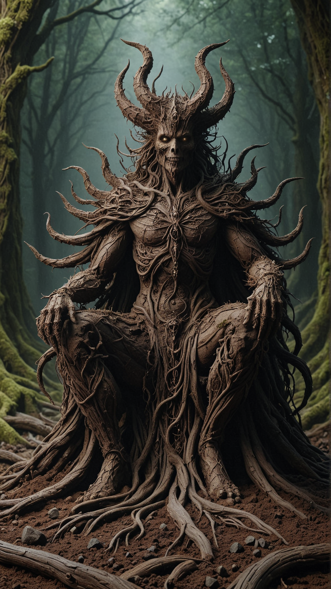 <lora:ElementEarthSDXL:1>ElementEarth wicked underworld deity