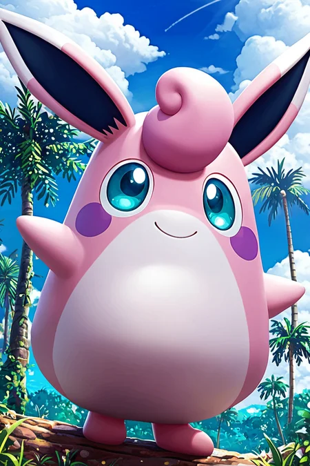 score_9, score_8_up, score_8, BREAK, , ,,, zzWigglytuff, pokemon (creature), no humans, ,<lora:Wigglytuff_Pokemon_PDXL:0.8>, ,,, , BREAK, smile, looking at viewer, cowboy shot, ,,, outdoors, sky, day, cloud, tree, blue sky, sunny, ,,, Expressiveh, ,,, <lora:Alola_Style_PDXL:0.8>, <lora:Expressive_H-000001:0.4>,