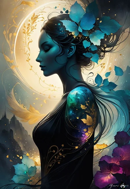alcohol ink, abstract silhouette of the elegant faceless muse, an inspiring void,
mystic being, by Yoann Lossel, Cyril Rolando, Nan Goldin, Lee Bontecou, Loish, organic shapes, ethereal, ultra hd, realistic, vivid colors, highly detailed,
pen and ink, perfect composition, beautiful, detailed, intricate insanely,
detailed octane render, trending on artstation, artistic photography,
photorealistic concept art, soft natural volumetric cinematic perfect light, realistic
