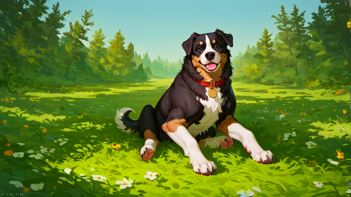 score_9, score_8_up, score_7_up, PDXL,  <lora:Bernese_0010:1>, ((animal, dog)), bernese mountain dog, large dog, 
sitting on grass, viewed from front